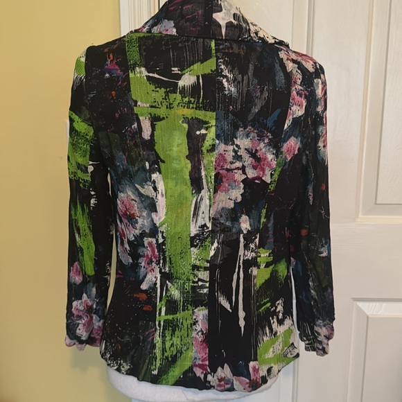 Alberto Makali Multicolor Silk Jacket w/ Mesh Overlay - Picture 5 of 11